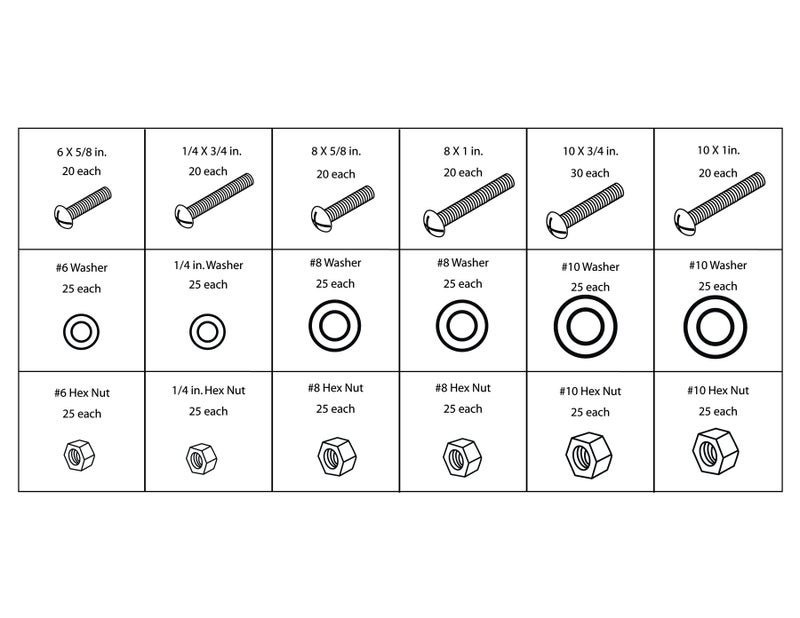 Performance Tool W5226 SEA/Metric Nut and Bolt Assortment with Case, 1,200 pieces - Image 5